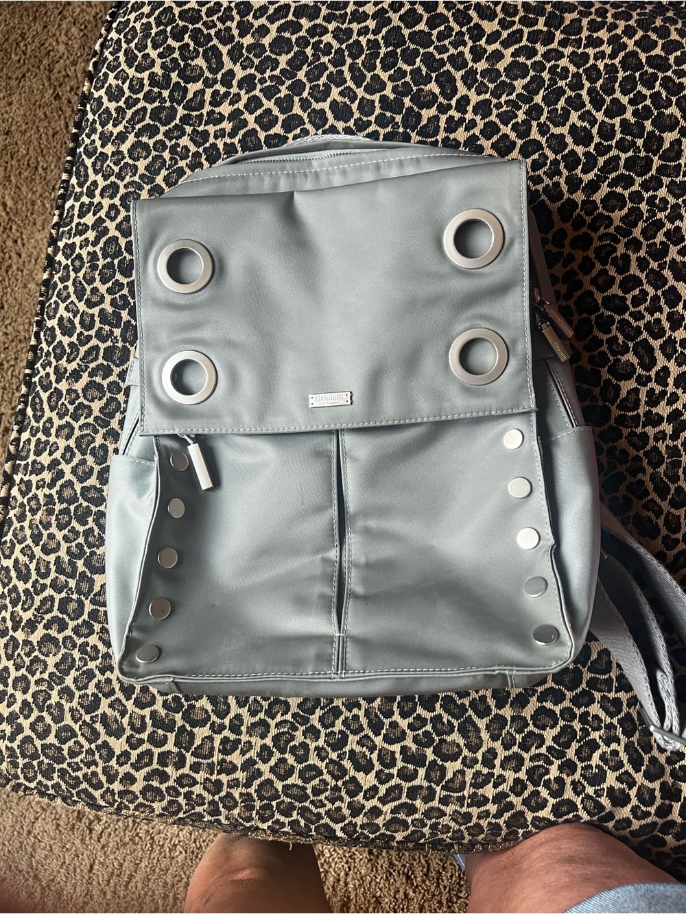 Hammitt Silver Gray Montana Backpack with Grommet Accents